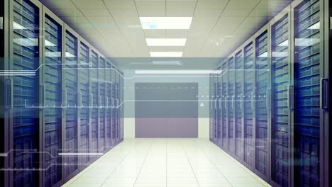 Animation-of-data-processing-over-server-room