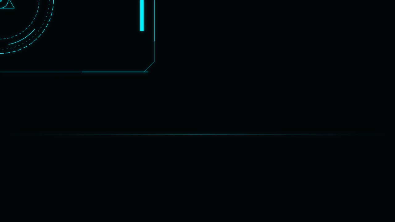 Abstract Digital HUD Interface Elements on Black Background