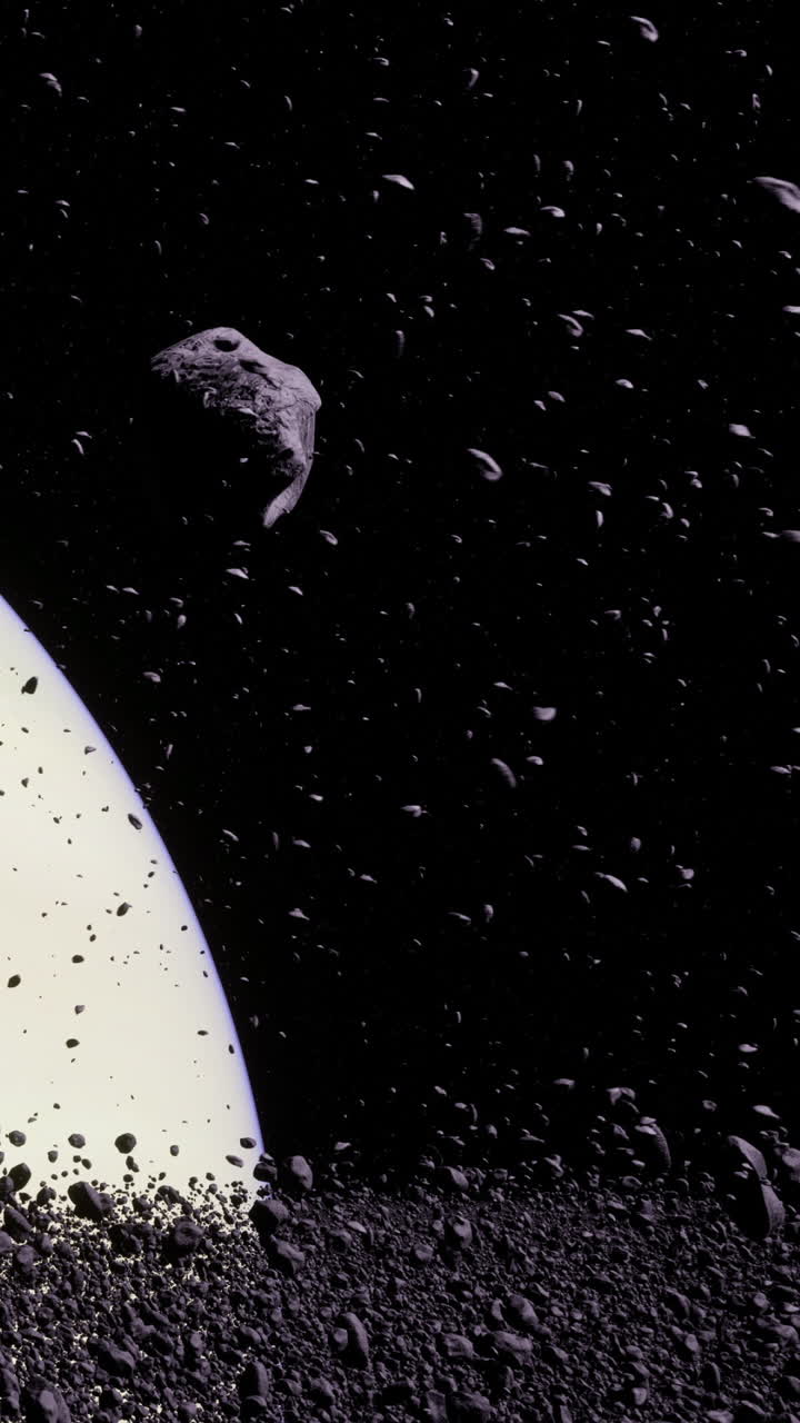 Vista mozzafiato di un asteroide in mezzo a un anello cosmico di meraviglie celesti