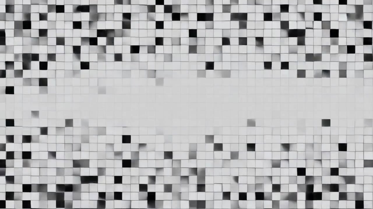 Starting playback, gray mosaic grid shifting and flickering on display, with central pale band