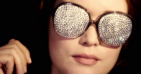 woman disco glasses 4k 10