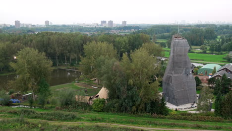 Tower-Of-The-Climbing-Gym-Of-Monte-Cervino-In-Bergschenhoek,-Netherlands