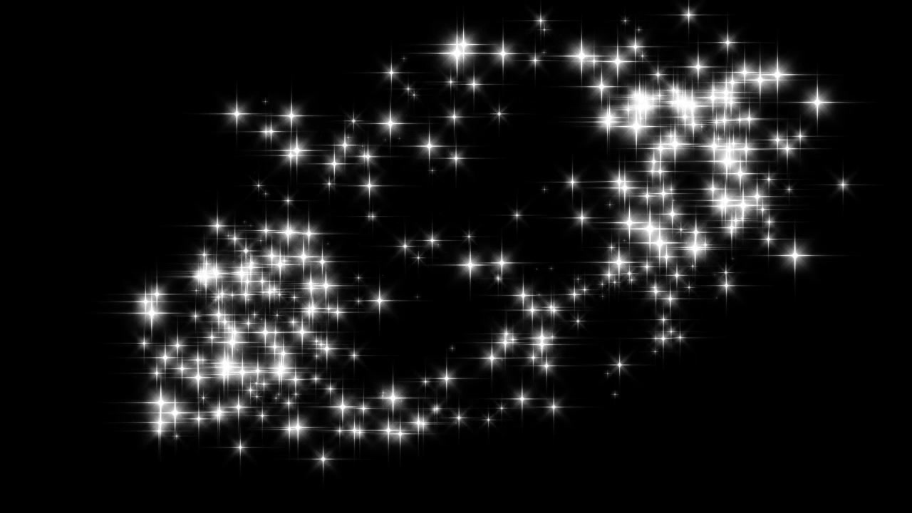 Animated White Stars Sparkling and Expanding on Black Background