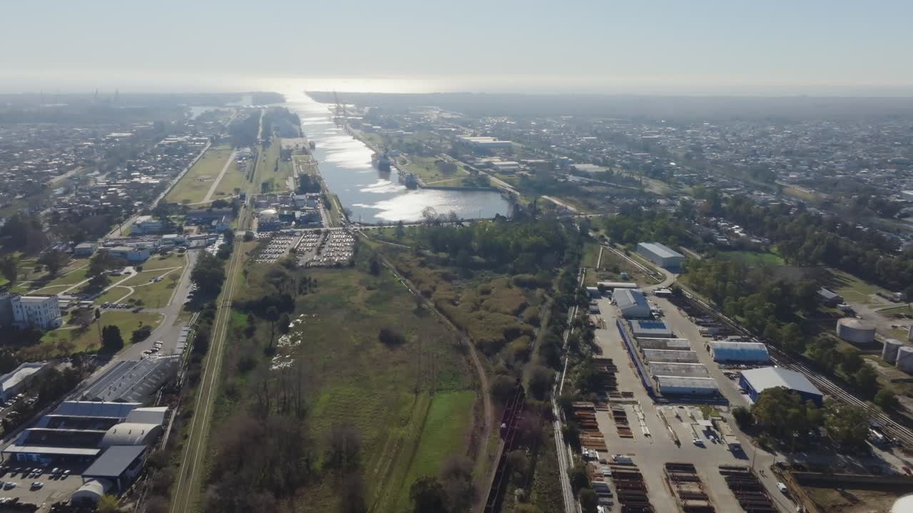 Aerial view oil and natural field, capturing extraction process