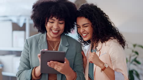 women, tablet and teamwork for office logistics