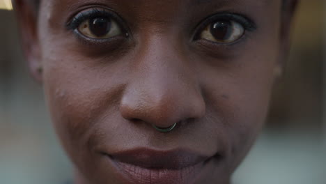 portrait sad african american woman looking at camera