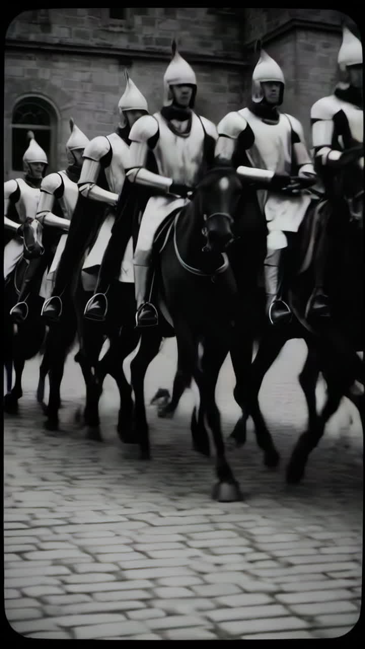 Medieval Knights Guarding a Castle