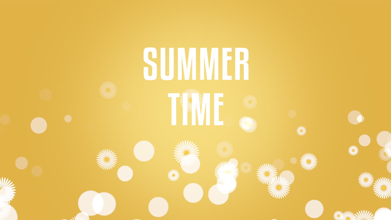 노란색 그라데이션에 파리 흰색 꽃과 여름 시간