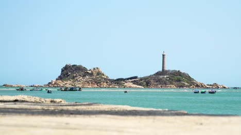 ke ga lighthouse on the skyline is based on an island not far from the shore