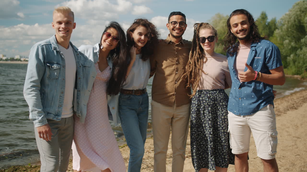 Group of friends enjoying a day at the beach