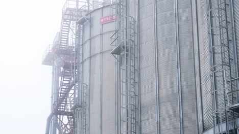 large-sized grain storage elevator. metal industrial silos for agribusiness