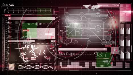 Animation-Der-Datenverarbeitung-Des-Scope-Scans-Und-Der-Statistikaufzeichnung-Auf-Leuchtendem-Hintergrund