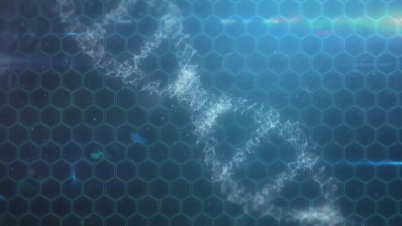 Animation of dna strand over molecules