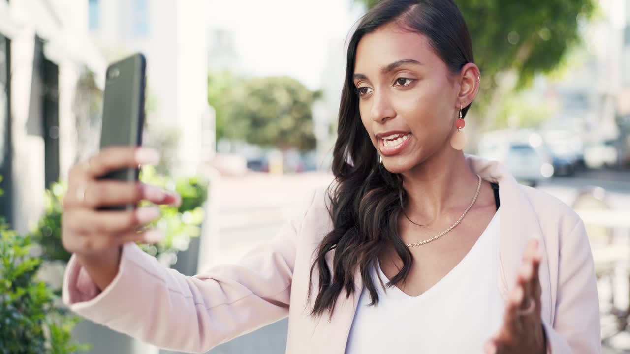 Video call, Indian woman and angry conversation