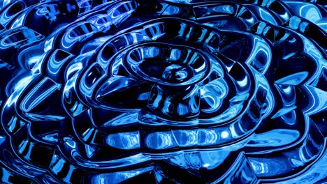 looped abstract liquid background with wavy sparkling pattern on shiny glossy surface. viscous blue fluid like surface of foil or brilliant glass. beautiful creative festive backdrop. simple bright bg