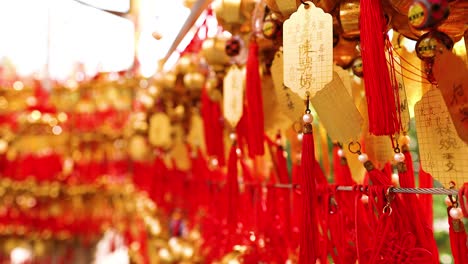 vibrant red and gold decorations in hong kong