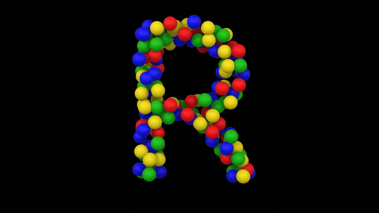 animación de juguete con letra de fuente r