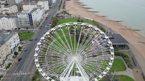 revealing shot of eastbourne giant ferris wheel