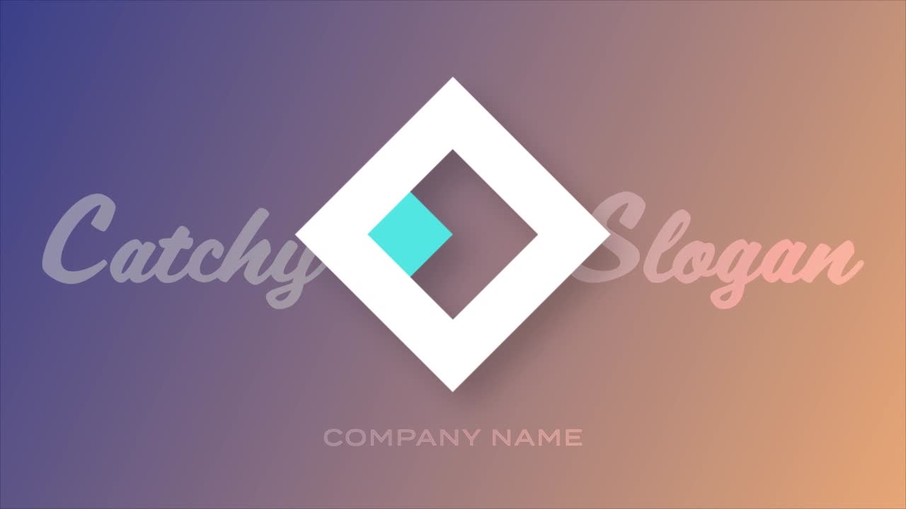 Animação de logotipo com revelação de formas geométricas dinâmicas