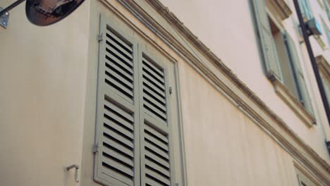 old european building with shutters