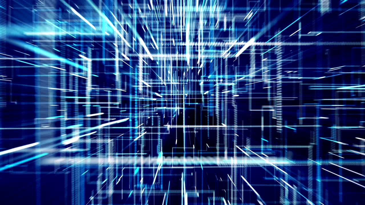 4k futuristico tecnologico astratto fondo di movimento, circuiti galleggianti altri elementi tecnologici