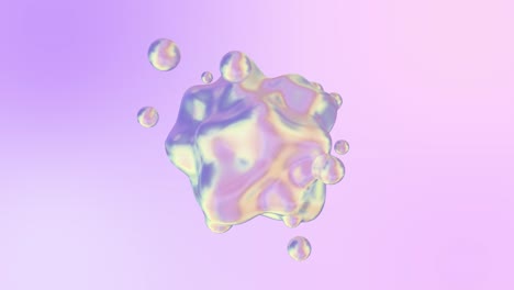 Holographic liquid blobs abstract flowing animation. 4K abstract background loop.