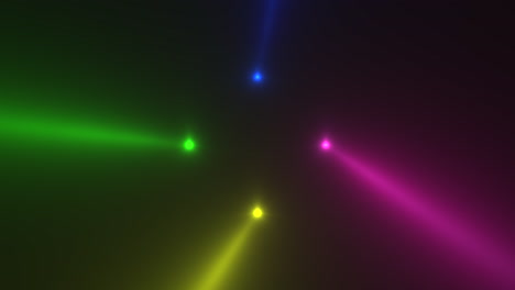 animación en movimiento coloridos focos brillantes sobre fondo oscuro en la etapa 3