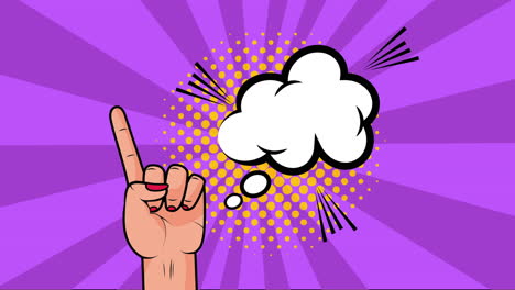 expression cloud with hand pop art style