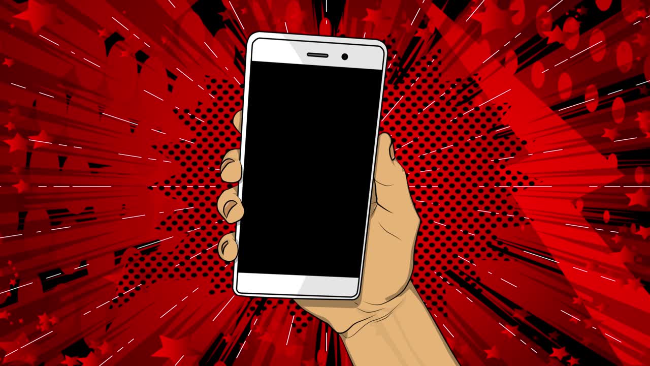 스마트폰 화면에서 문자를 클릭하고 휴대전화에서 문자를 손으로 클릭합니다.