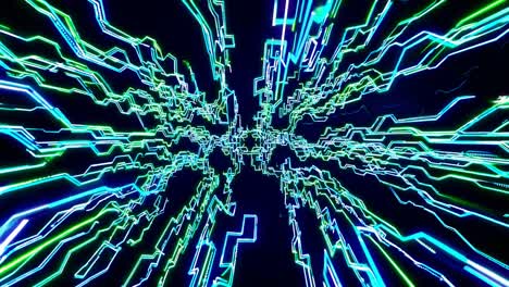 Abstract Glowing Circuit Lines