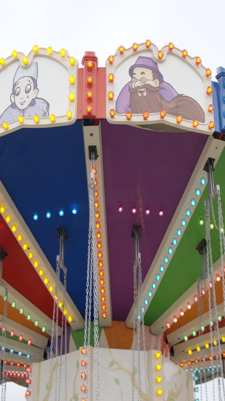 Carousel with Colorful Lights and Characters