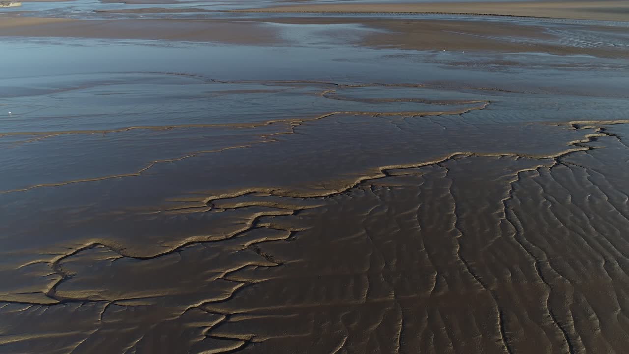 River Seven estuary mud patterns from drone