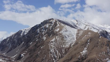 snow covered mountains in kazbegi georigia caucasus