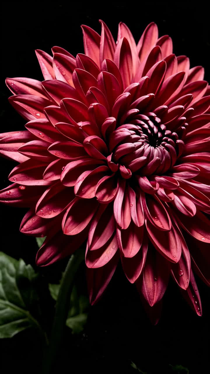 Primo piano di una dalia rossa vibrante