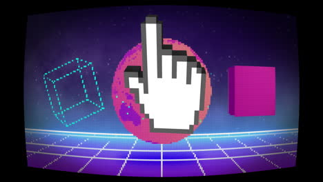 animación del cursor de la computadora sobre las formas en la pantalla