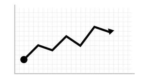 black line graph with arrow showing gains 2d animation