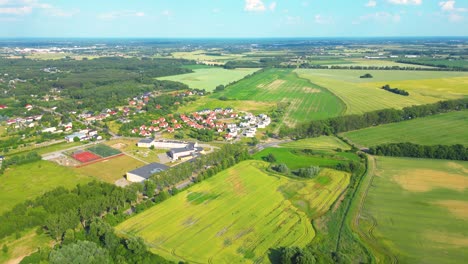 Aerial-of-new-construction-luxury-residential-neighborhood-street-single-family-homes-real-estate