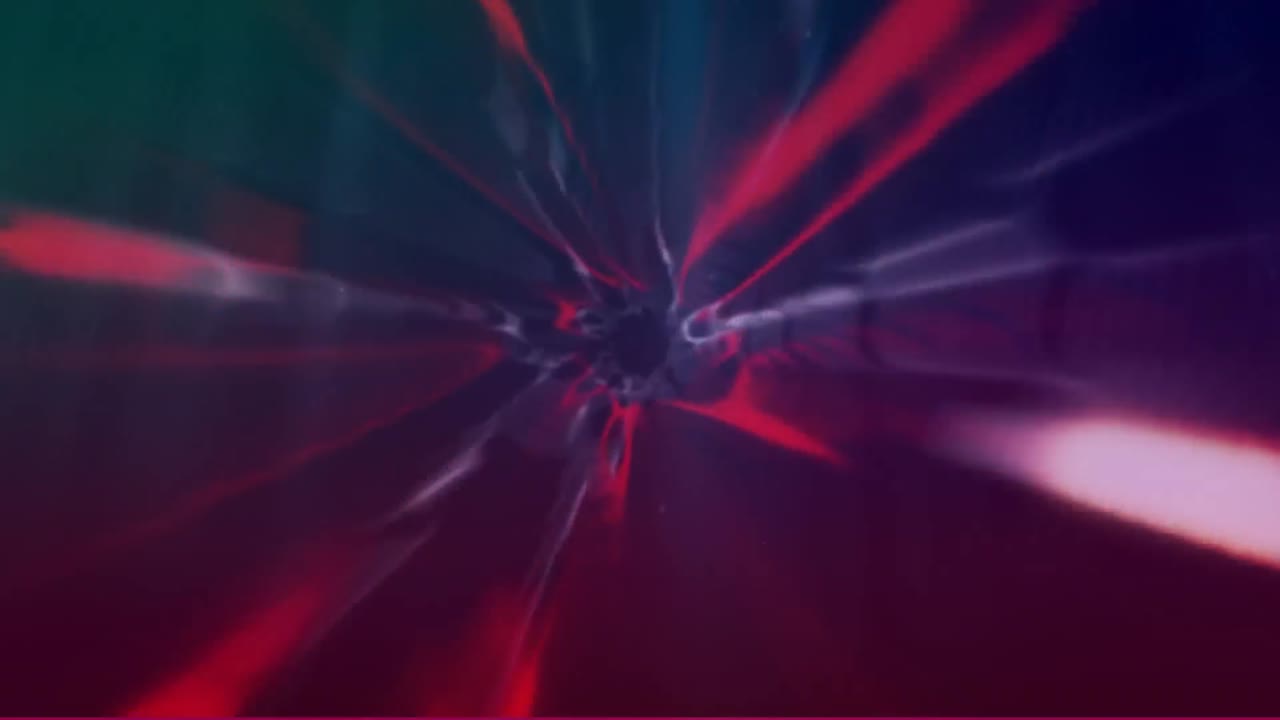 Animation of blue and red lights moving in navy space