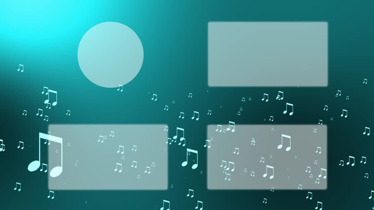 Musical note particle gradation end card ending screen motion graphics