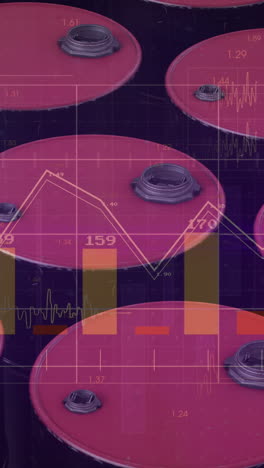 animación de datos financieros y gráficos sobre cerraduras