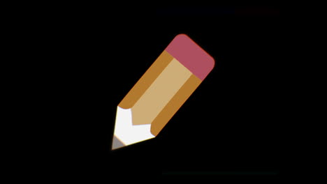 efecto de glitch de distorsión intencional: el icono de un lápiz grande y corto, evocando la belleza caótica de la creatividad empujada a sus límites, donde la imperfección se convierte en arte