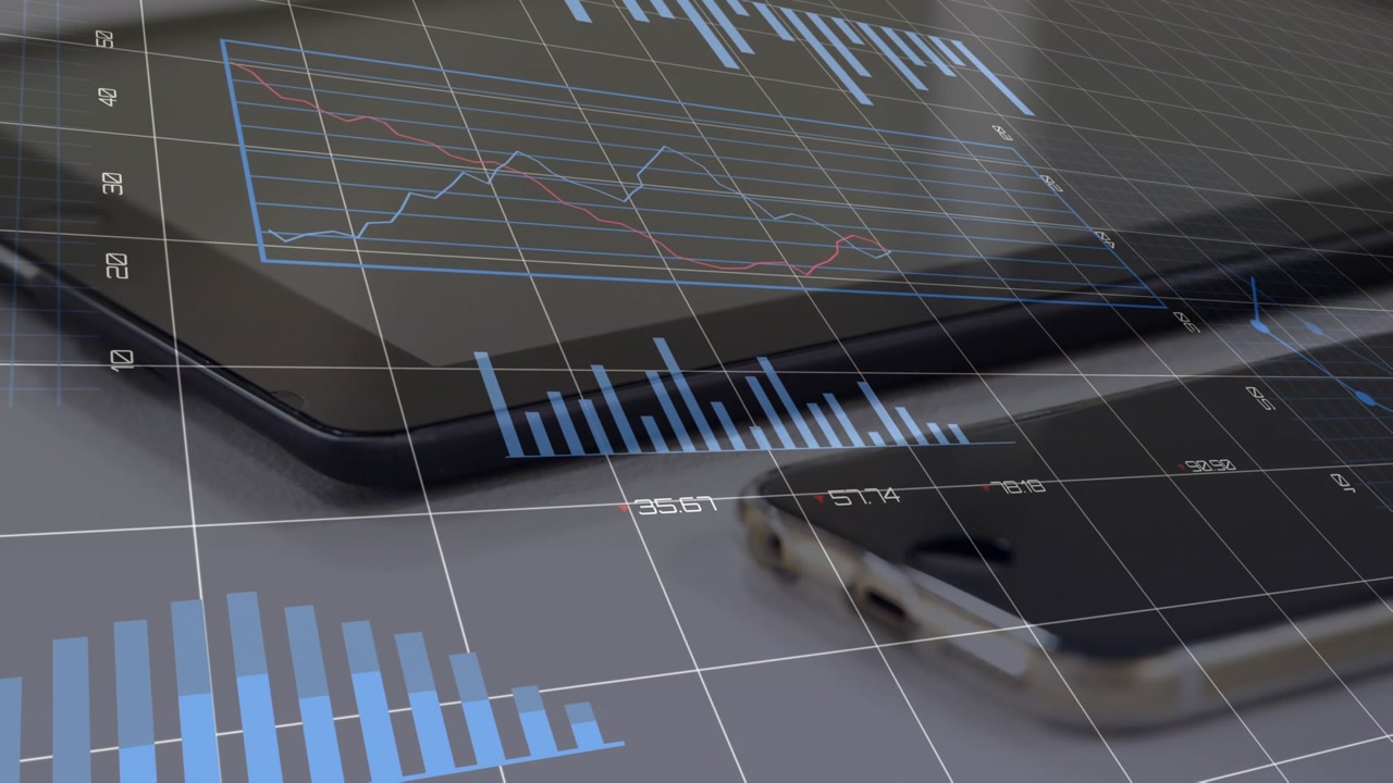 Animation of statistics and financial data processing over electronic devices