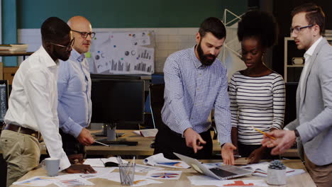 young multiethnic business team brainstorming in the office