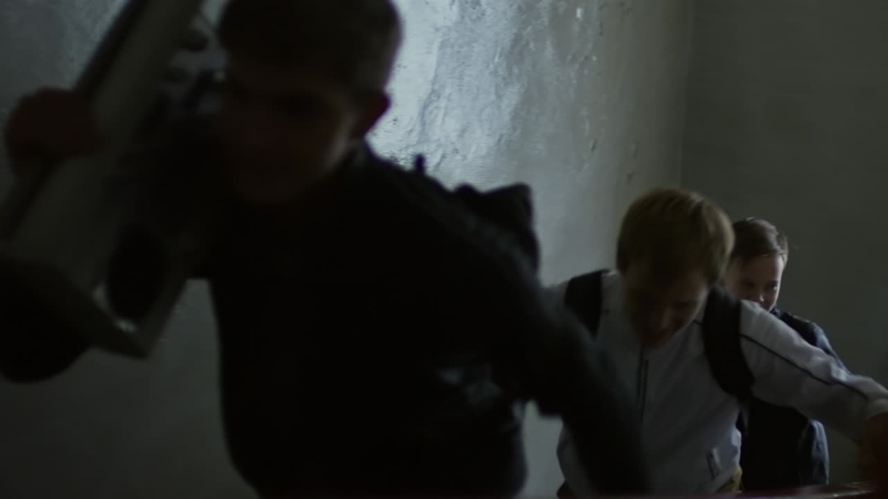 Teenagers Going Upstairs