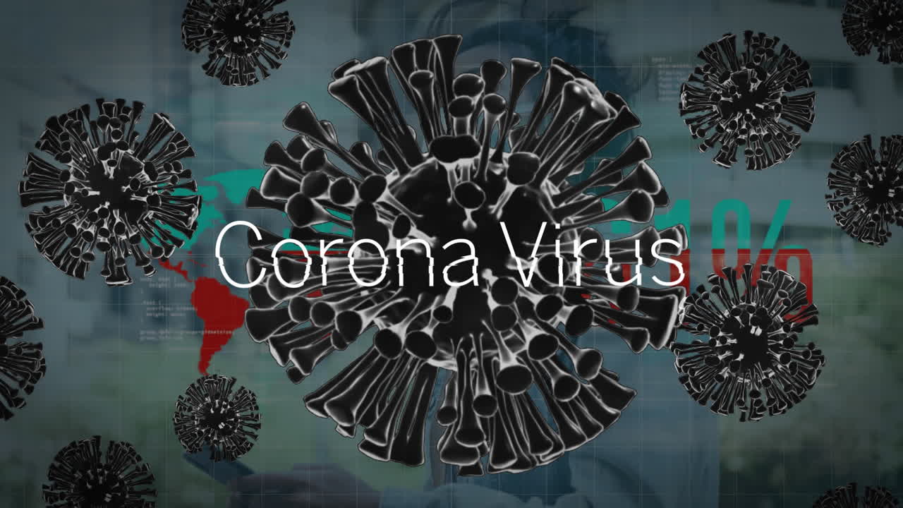 animación del procesamiento de datos de covid 19 sobre las células de covid 19