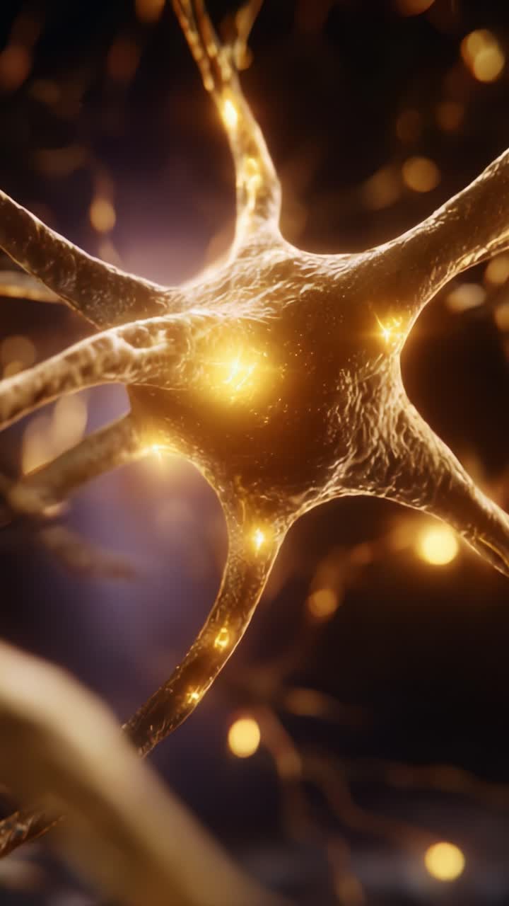 Intricate Visualization of Neurons Highlighting Synaptic Connections and Neural Activity in a Stunning, Luminescent Network of Brain Cells