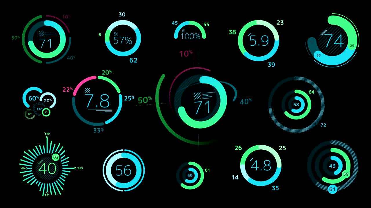 Collection of animated infographic elements