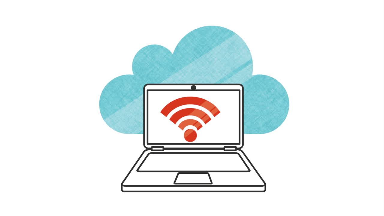 computadora portátil en la nube