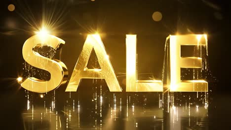 illuminating golden sale text with dynamic sparkling light effects. ideal for promotional videos and advertising campaigns