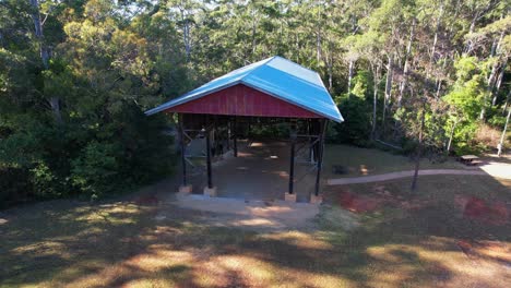 pull back shot of the gantry - d'aguilar national park - mount mee - mount byron queensland - australia